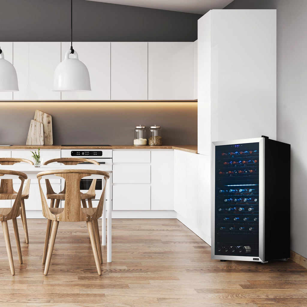 Newair® 76-Bottle 23" Stainless Steel Freestanding Dual Zone Wine Fridge