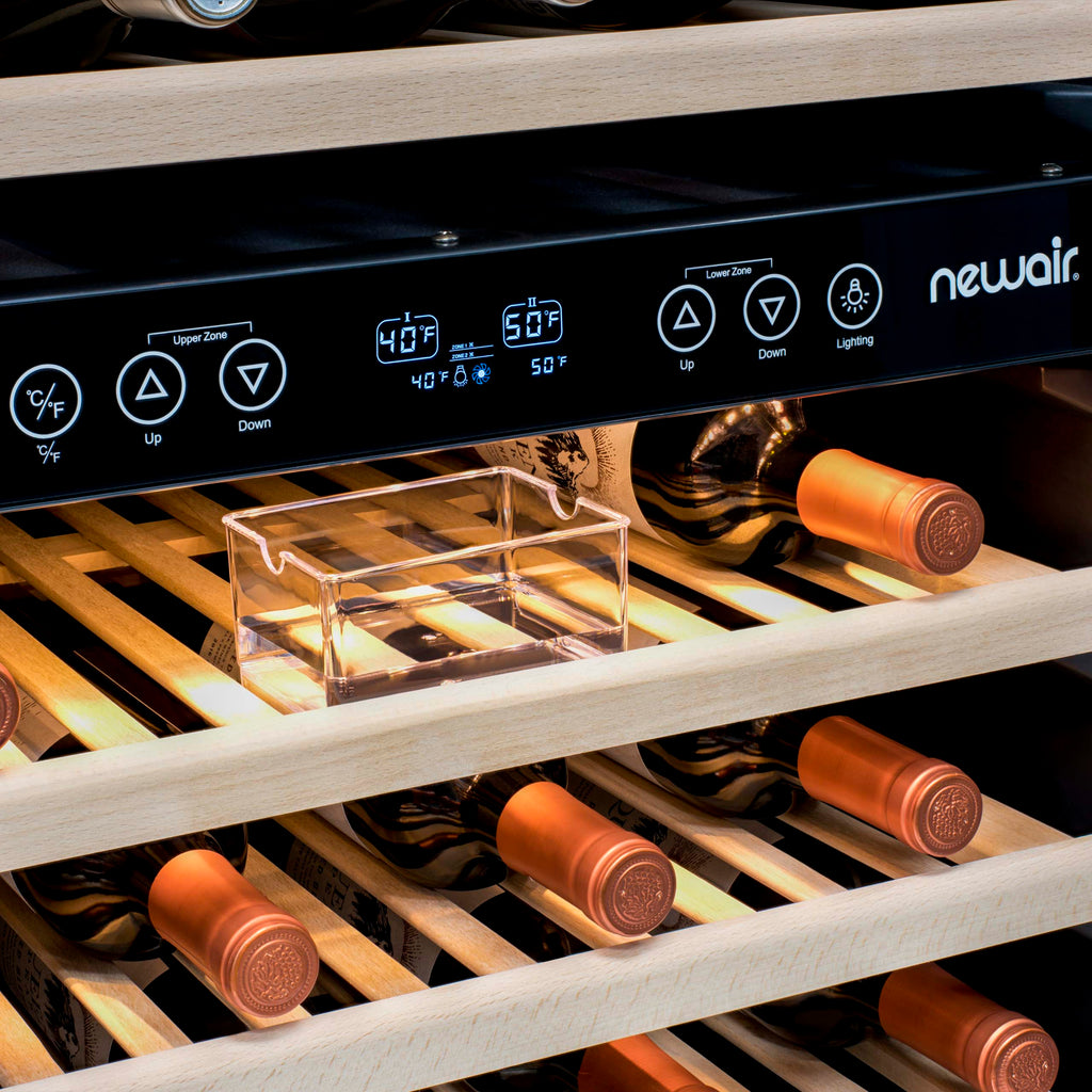 Newair® 160-Bottle 27" Built-In Dual Zone Wine Fridge - Stainless Steel