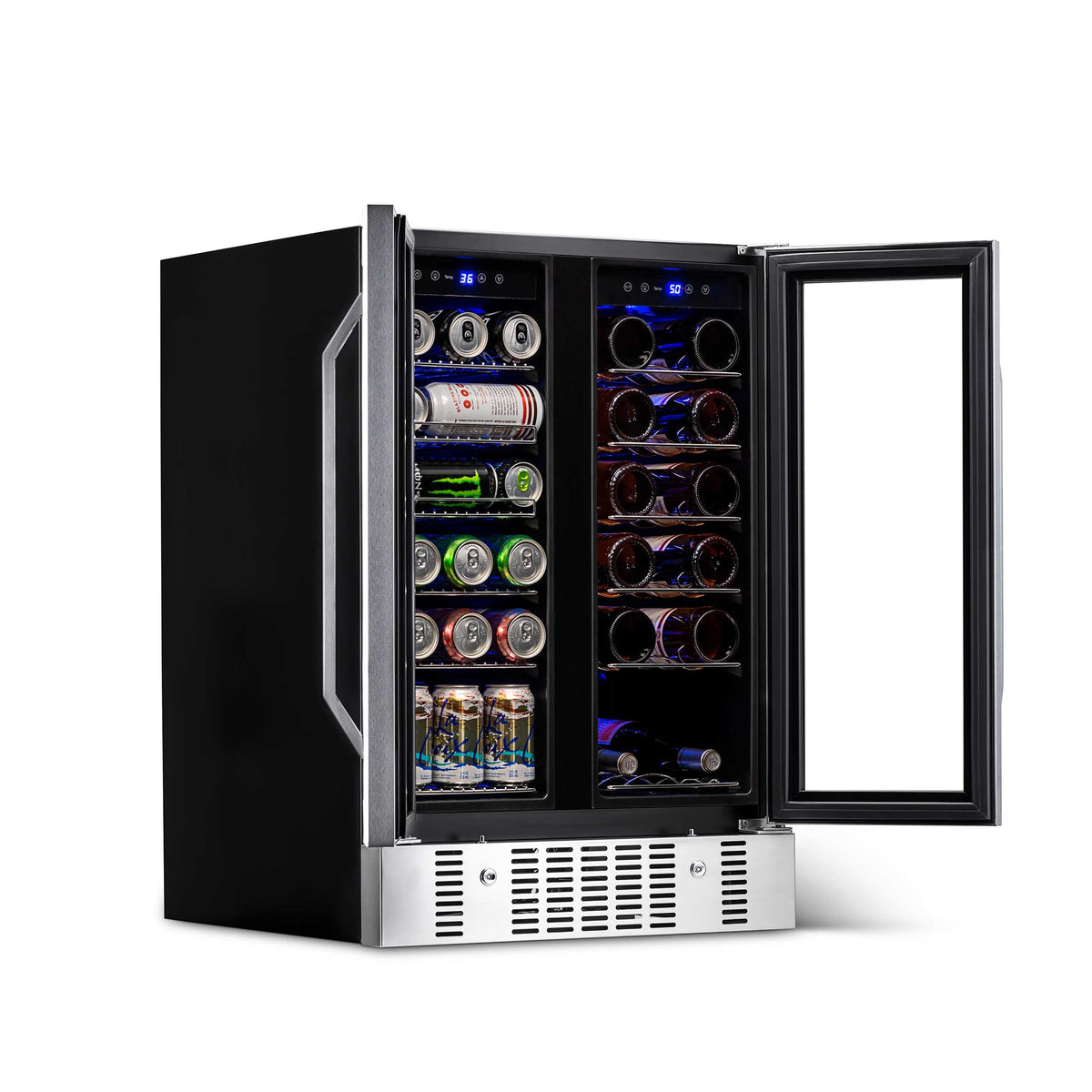 Newair® 24” Dual Zone Wine and Beverage Fridge in Stainless Steel