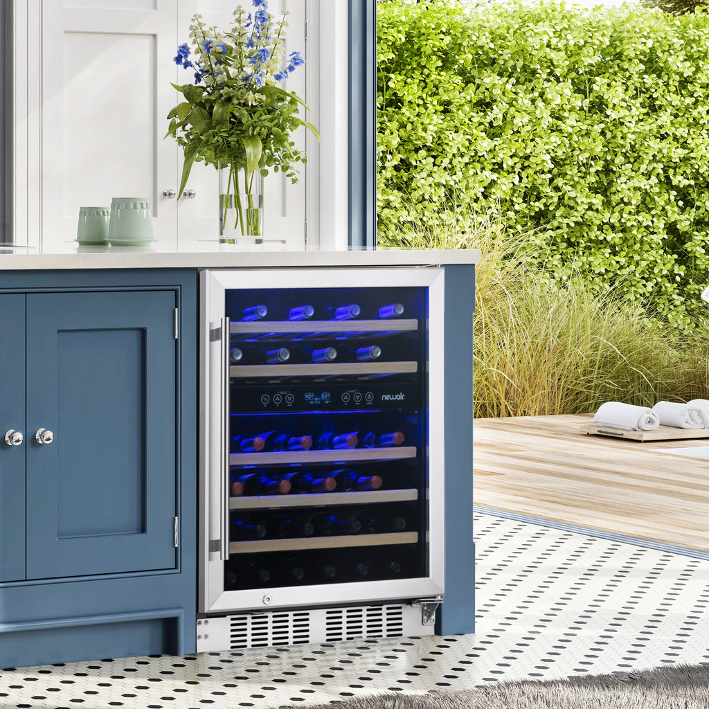 Newair® Premium 46-Bottle Built-In Dual Zone Wine Fridge in Stainless Steel -  23.5"
