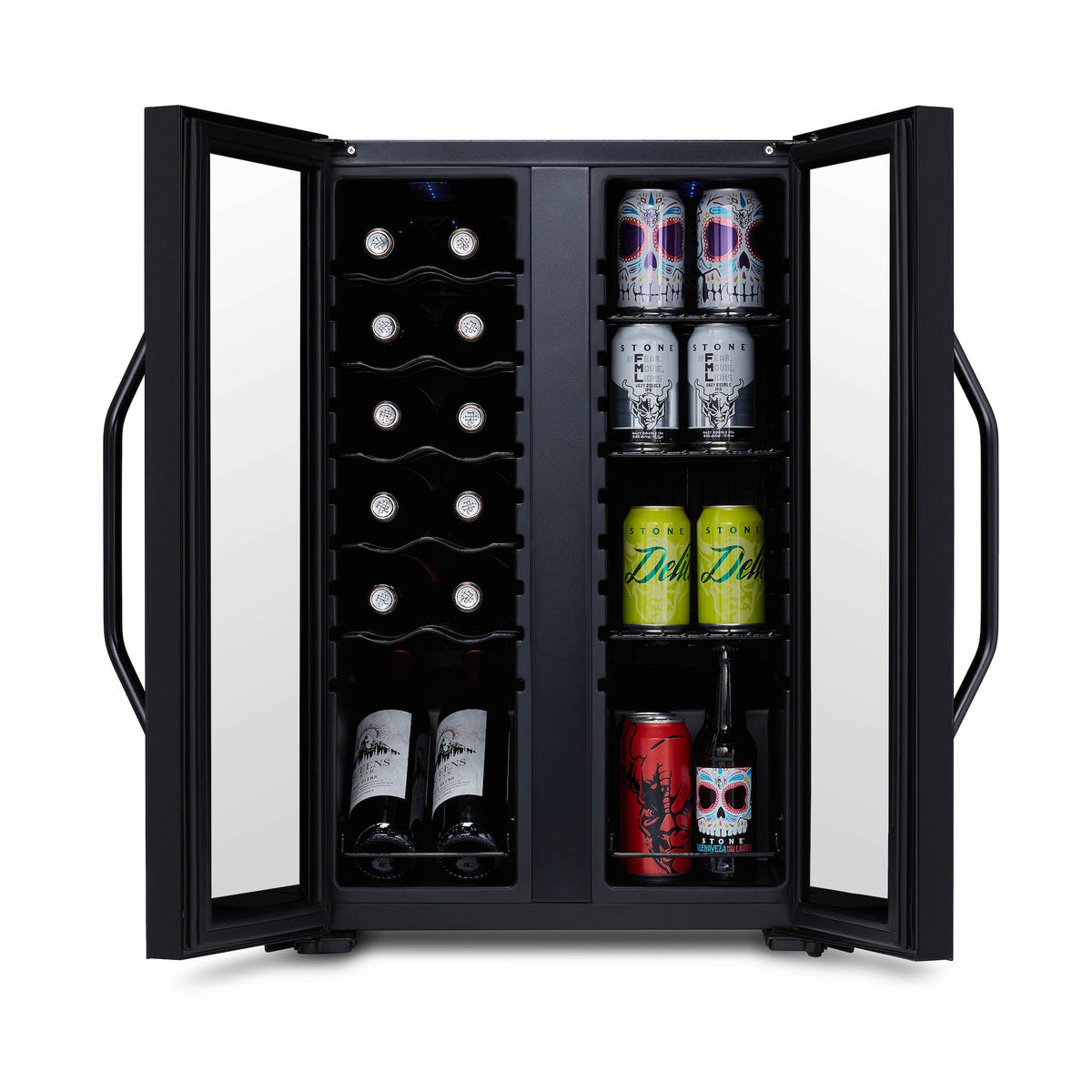 Newair® 39-Can, 12-Bottle Freestanding Dual Zone Beverage Fridge -20"