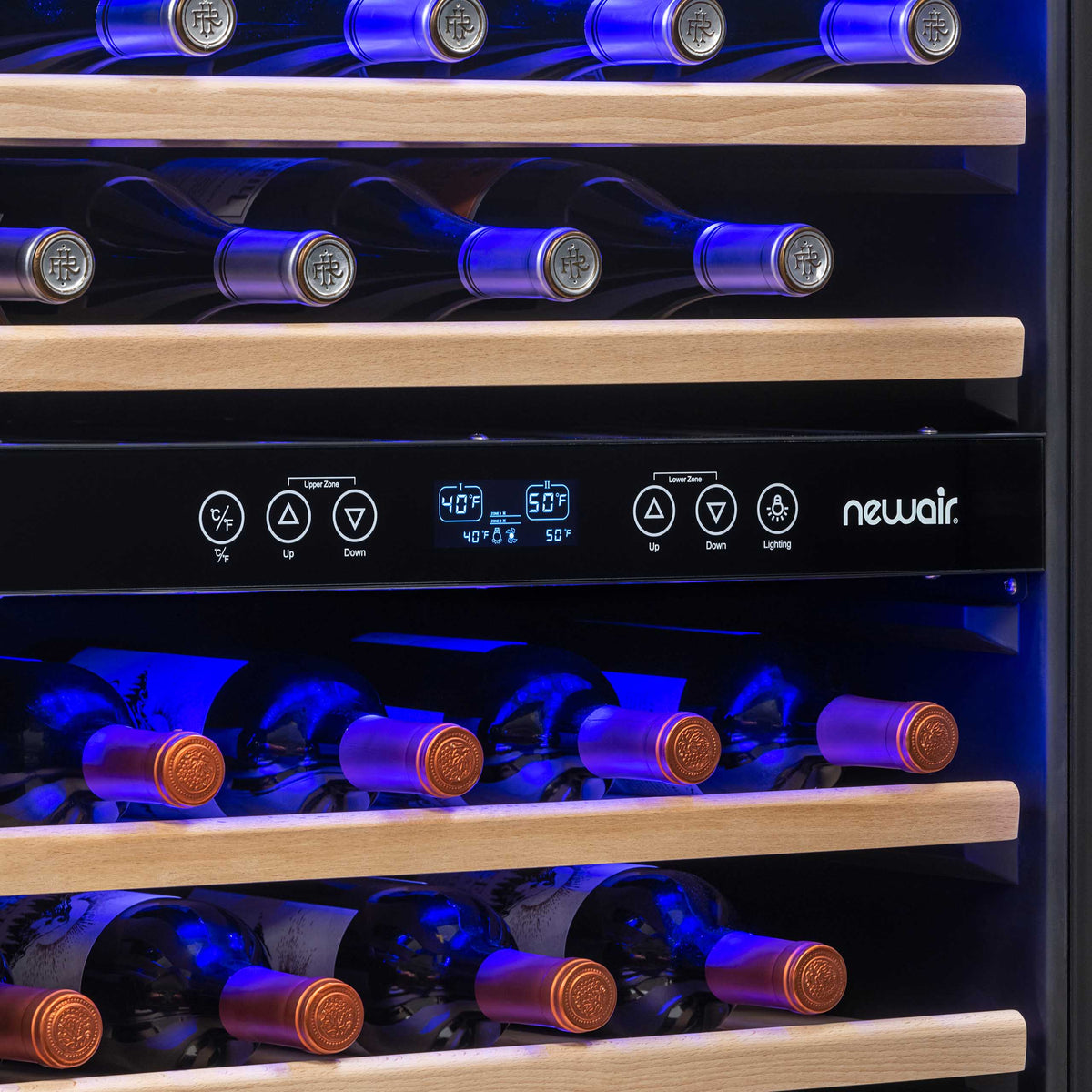 Newair® Premium 46-Bottle Built-In Dual Zone Wine Fridge in Stainless Steel -  23.5"
