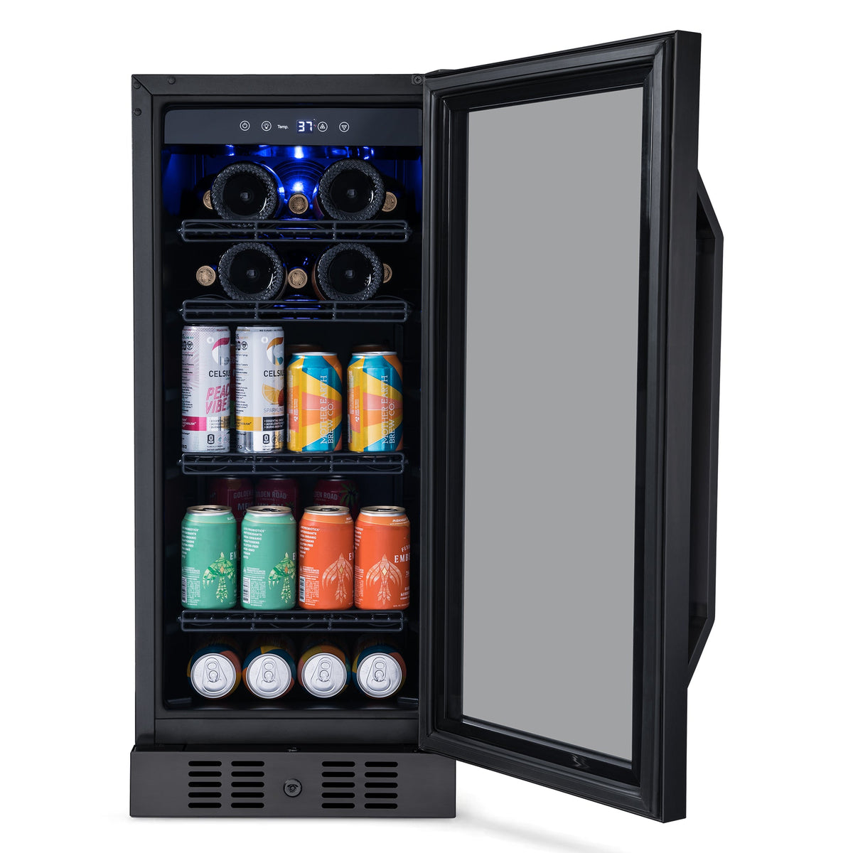 Newair® 80-Can, 33-Bottle Built-in Black Beverage Fridge - 15"