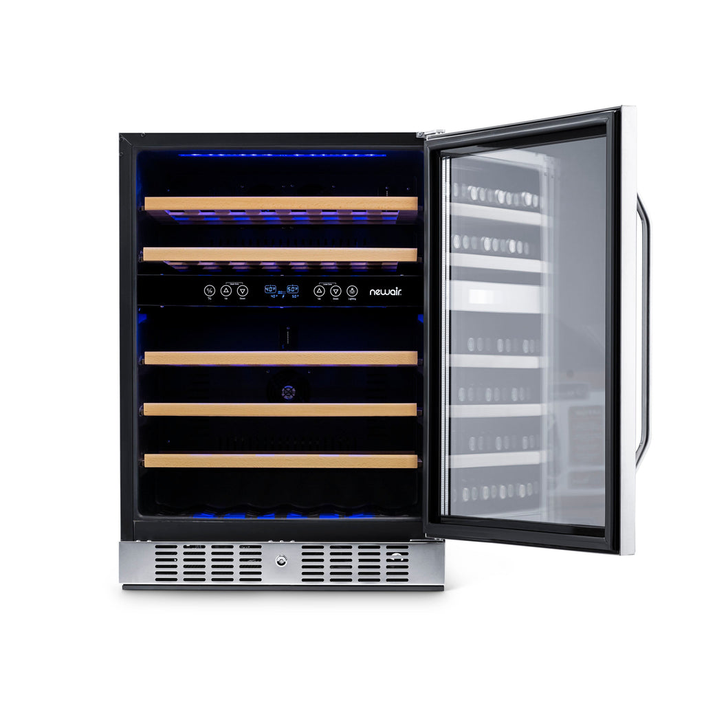 Newair® Premium 46-Bottle Built-In Dual Zone Wine Fridge in Stainless Steel -  23.5"