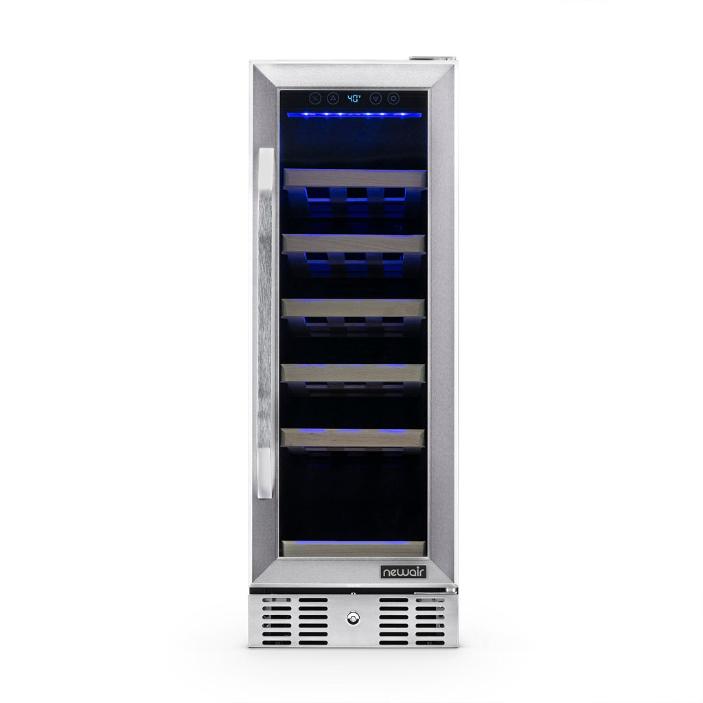 Newair® 19-Bottle 12" Built-In Wine Fridge - Stainless Steel