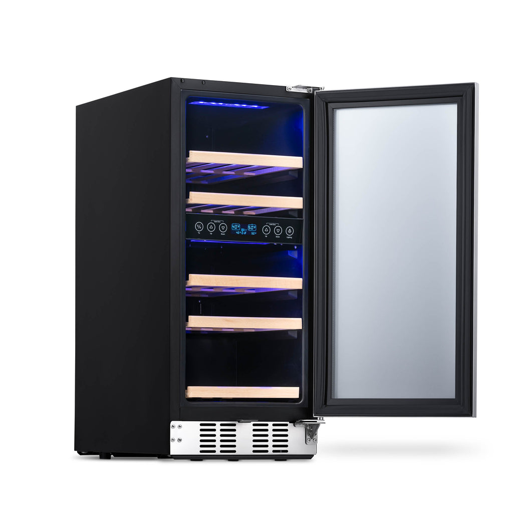 Newair® 29-Bottle 14.8" Stainless Steel Built-In Dual Zone Wine Fridge