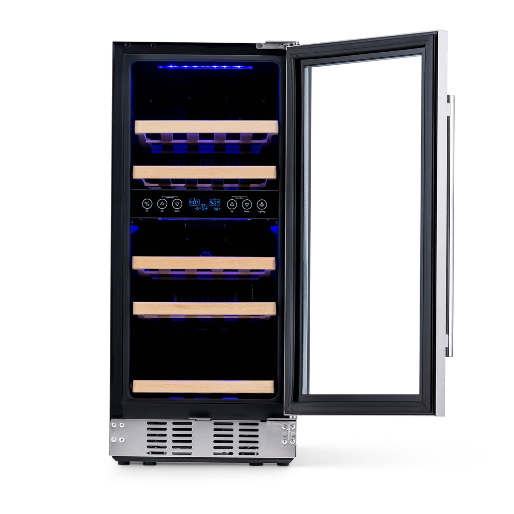 Newair® 29-Bottle 14.8" Stainless Steel Built-In Dual Zone Wine Fridge