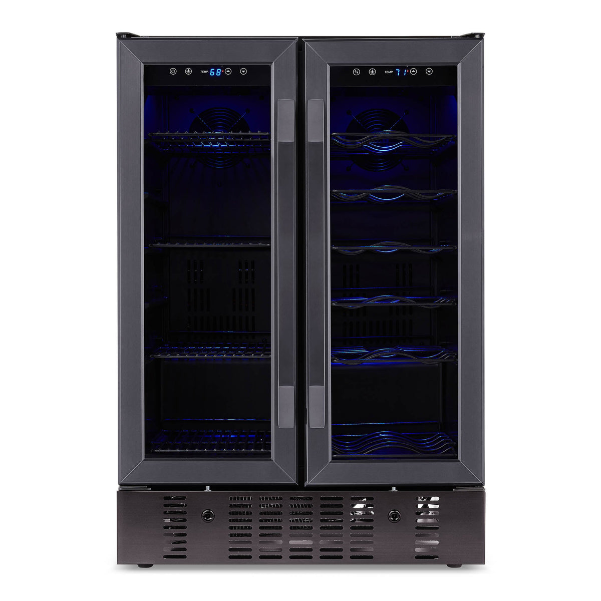 Newair® 24" Black Stainless Steel Dual Zone Wine and Beverage Fridge