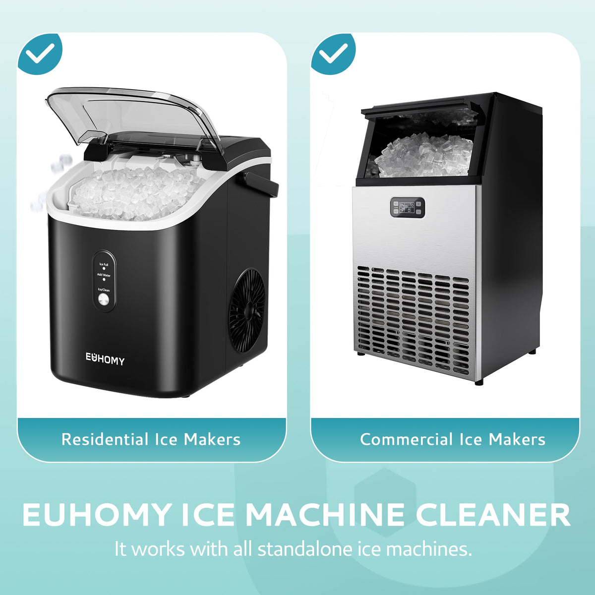 Euhomy Ice Maker Cleaner - 16/32 Fl OZ, Safe and Odor Free,  Powerful Cleansing, Universal Compatibility for Ice Makers
