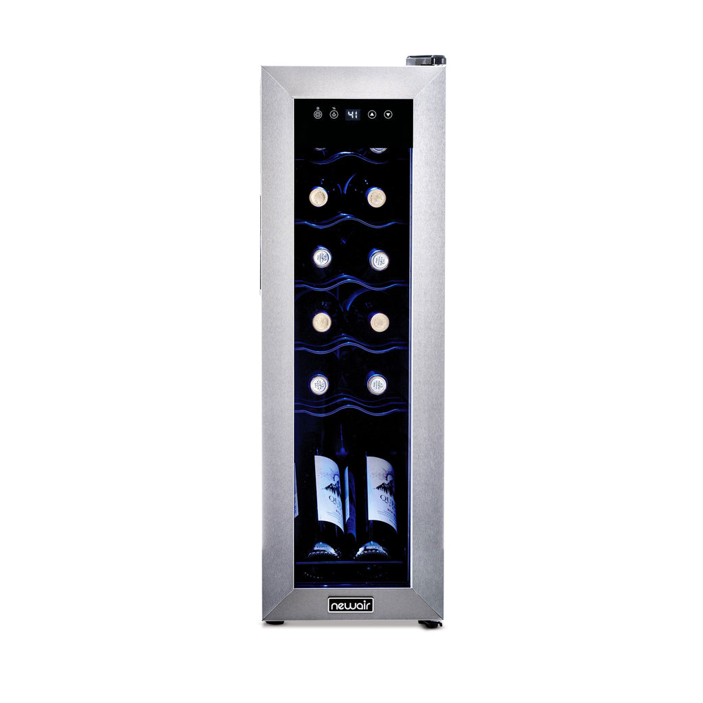 Newair® 12-Bottle 9.9" Stainless Steel Freestanding Wine Fridge