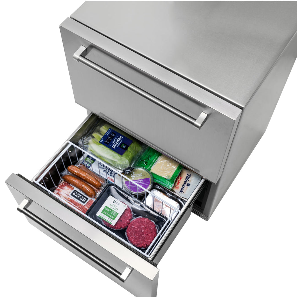Newair® 24" 4.0 Cu. Ft. Commercial Built-In Stainless Steel Dual Drawer Beverage Fridge 23.6"