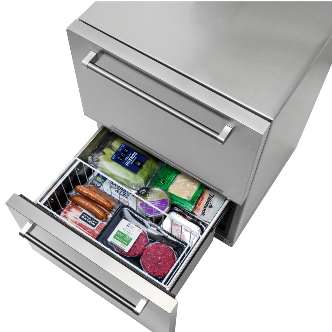Newair® 24" 4.0 Cu. Ft. Commercial Built-In Stainless Steel Dual Drawer Beverage Fridge 23.6"