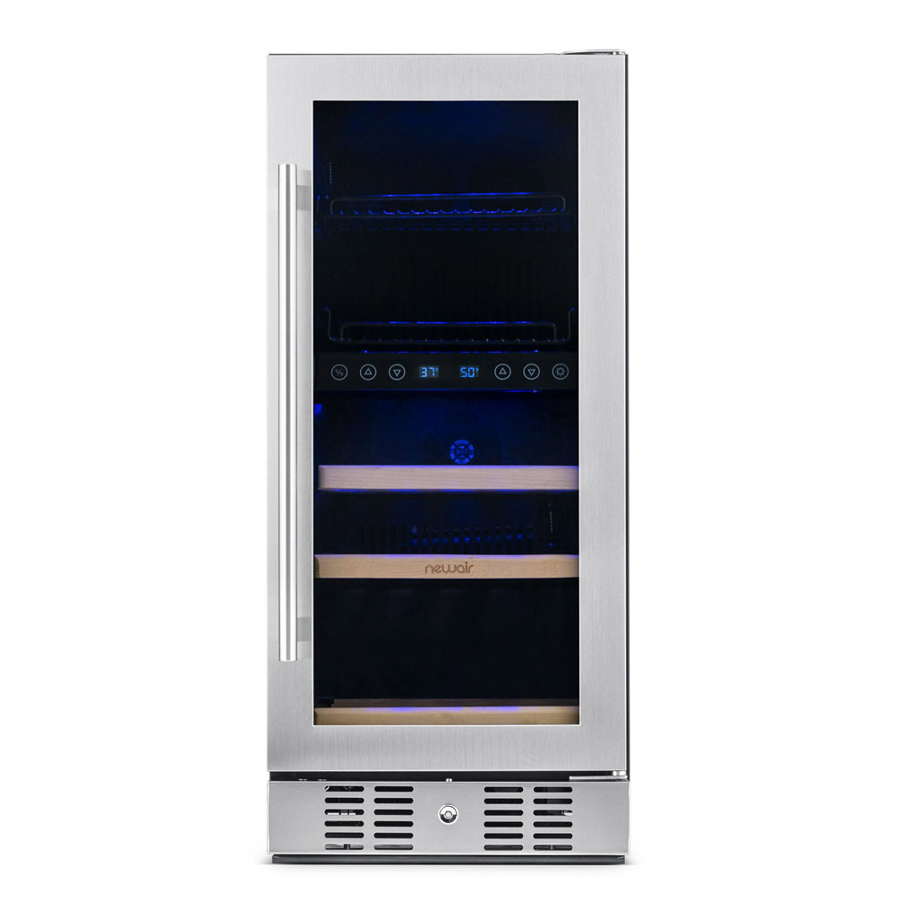 Newair® 48-Can, 9-Bottle Built-in Dual Zone Beverage Fridge - 15"