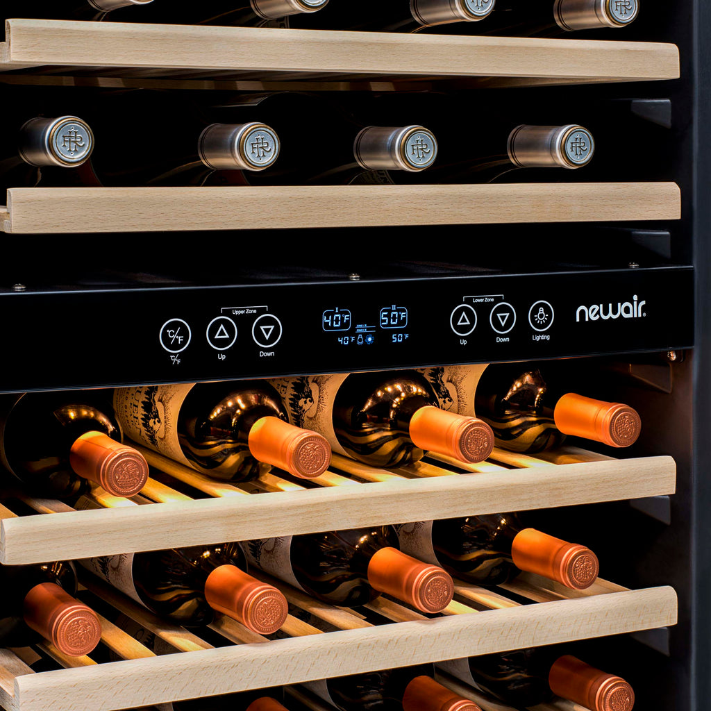 Newair® 160-Bottle 27" Built-In Dual Zone Wine Fridge - Stainless Steel