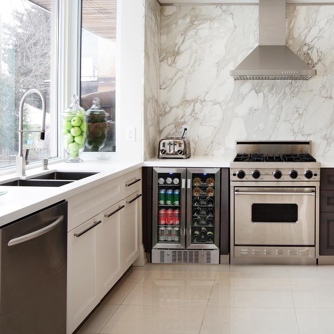 Newair® 24” Dual Zone Wine and Beverage Fridge in Stainless Steel