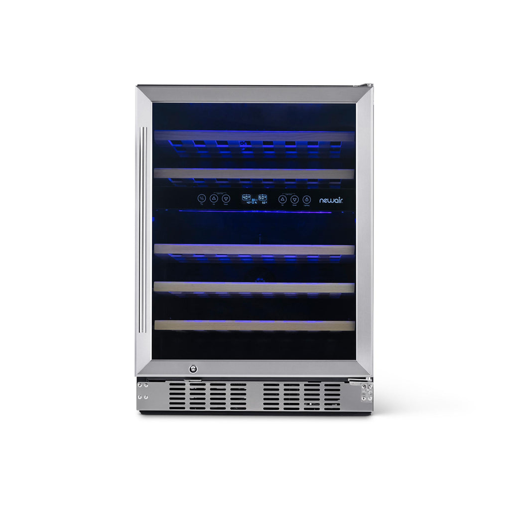 Newair® Premium 46-Bottle Built-In Dual Zone Wine Fridge in Stainless Steel -  23.5"