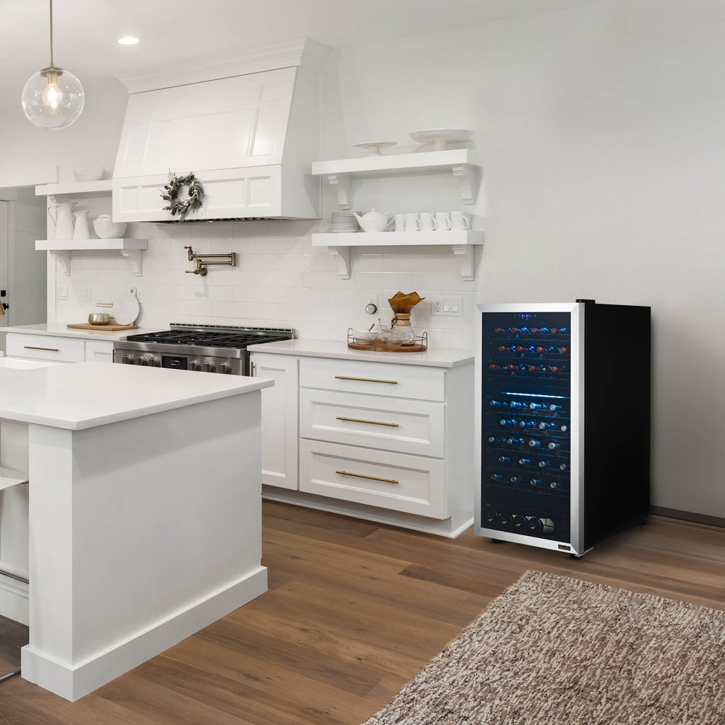 Newair® 76-Bottle 23" Stainless Steel Freestanding Dual Zone Wine Fridge