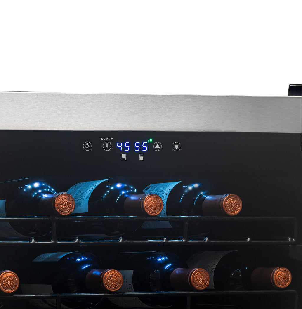 Newair® 76-Bottle 23" Stainless Steel Freestanding Dual Zone Wine Fridge