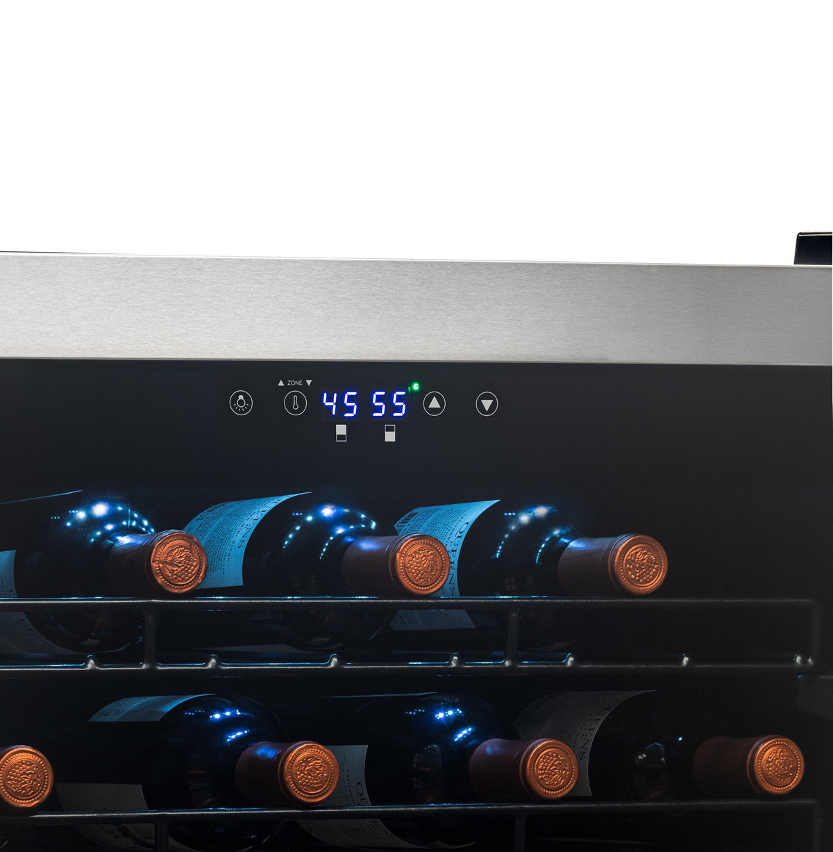 Newair® 76-Bottle 23" Stainless Steel Freestanding Dual Zone Wine Fridge