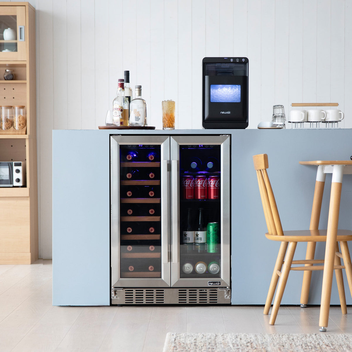 Newair® 24” Stainless Steel Dual-Zone Wine & Beverage Cooler, Built-In or Freestanding