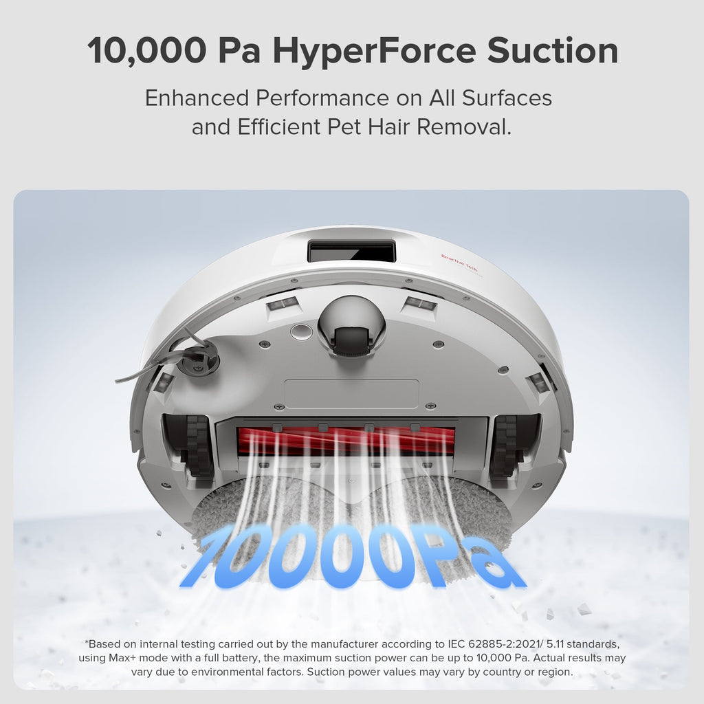 Roborock QR 798 Robot Vacuum and Mop with 10,000 Pa Suction Power and Anti-Tangle Side Brush - White