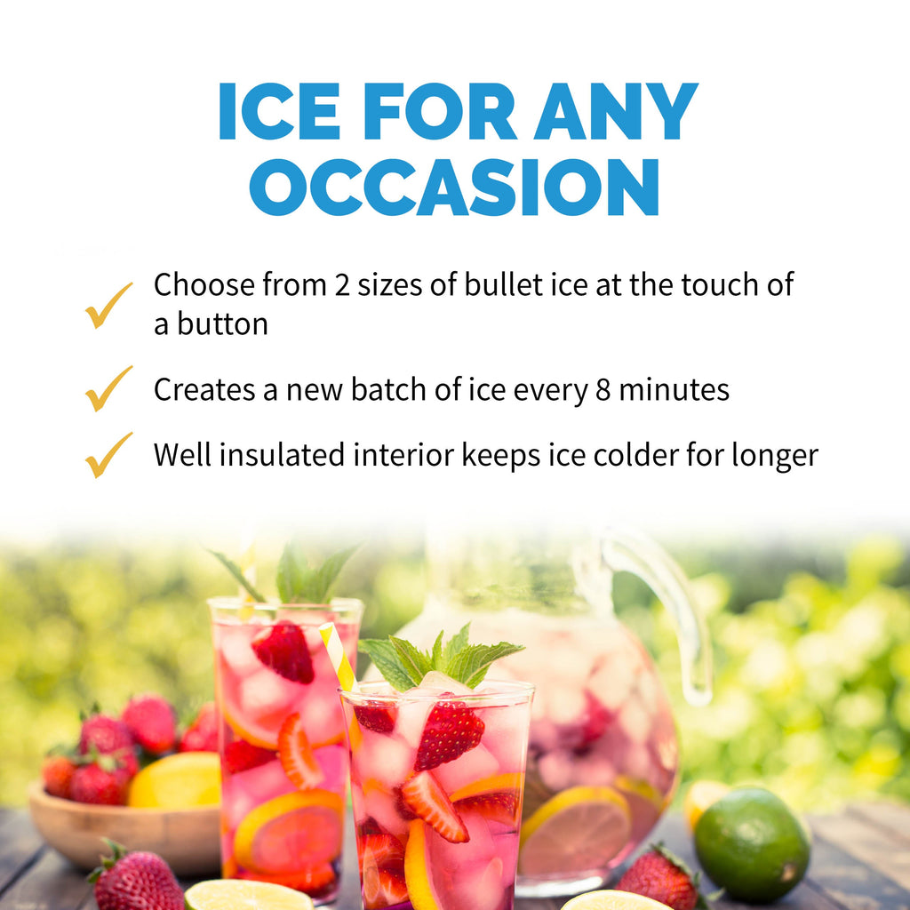Newair® Countertop Ice Maker. Bullet Ice, 33 lbs/day - Black
