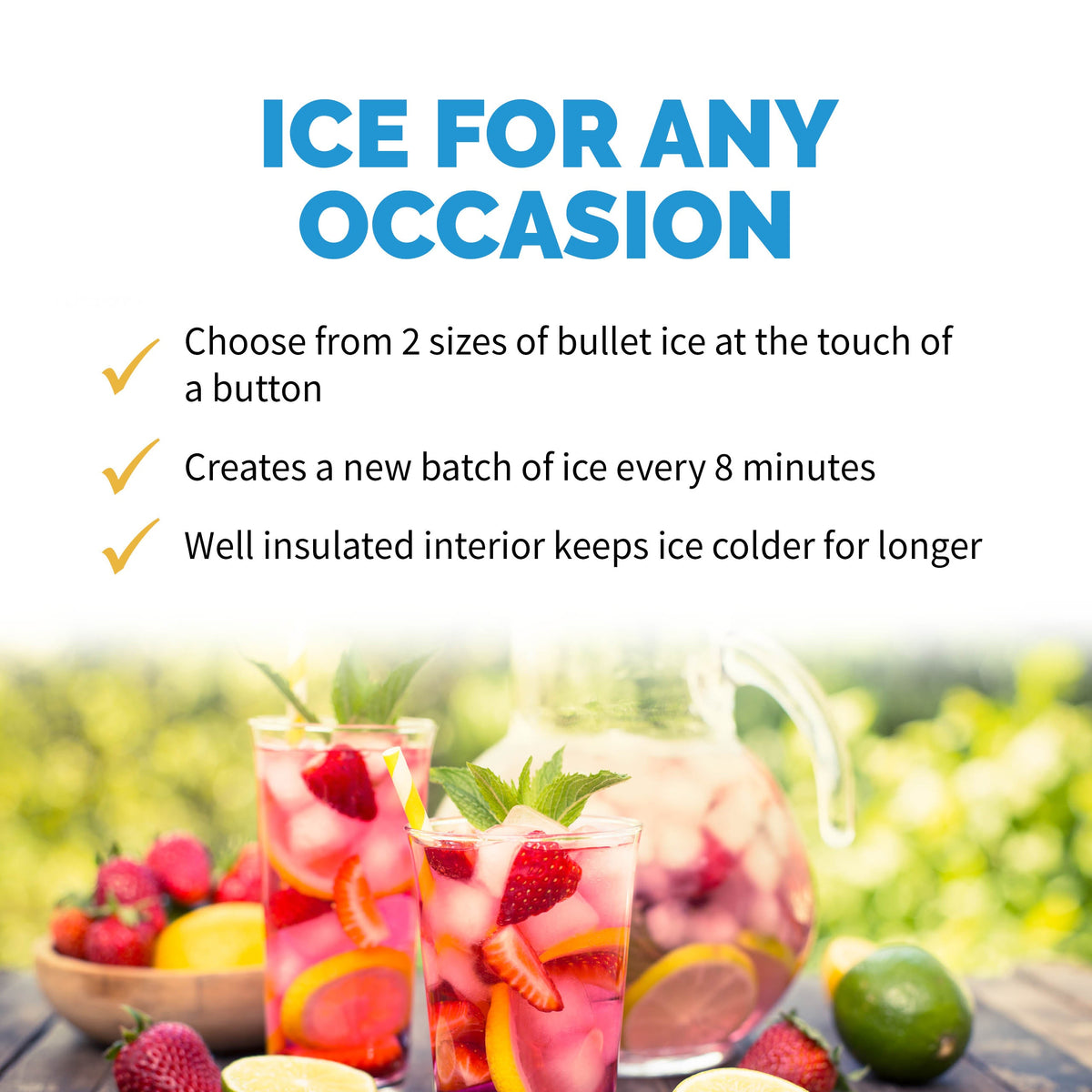 Newair® Countertop Ice Maker. Bullet Ice, 33 lbs/day - Black