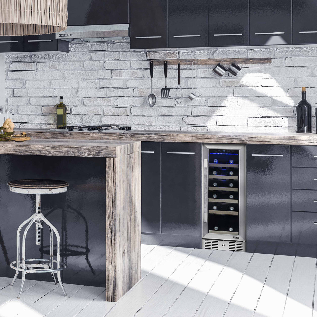 Newair® 19-Bottle 12" Built-In Wine Fridge - Stainless Steel