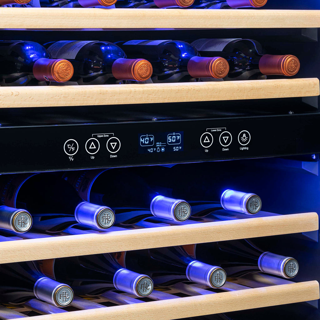 Newair® 46-Bottle 23.5" Black Stainless Steel Built-In Dual Zone Wine Cooler