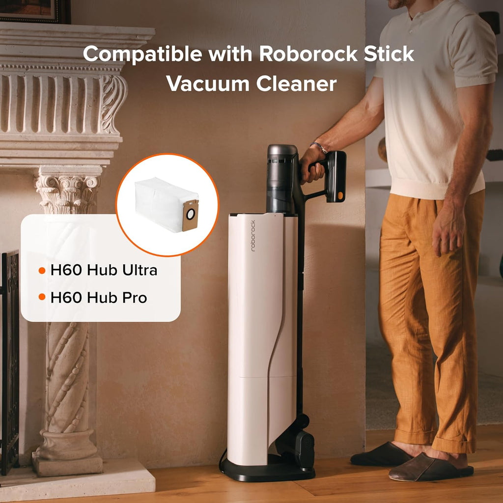 Roborock 12 Packs Disposable Dust Bags for H60 Hub Ultra and H60 Hub Pro Cordless Vacuum Cleaner