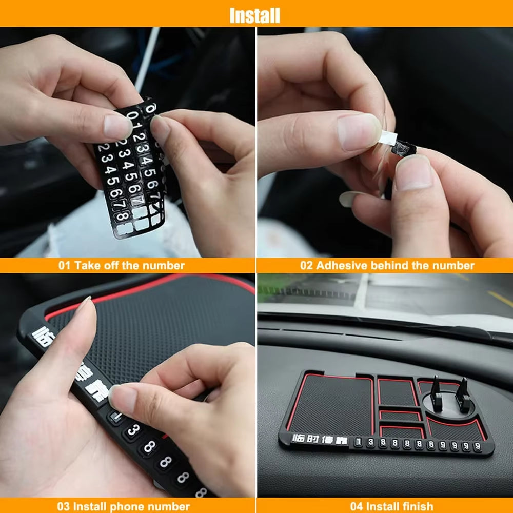 Silicone Car Anti-Slip Mat Auto Phone Holder Non Slip Sticky anti Slide Dash Phone Mount Parking Number Card Car Pad Mat Gadget