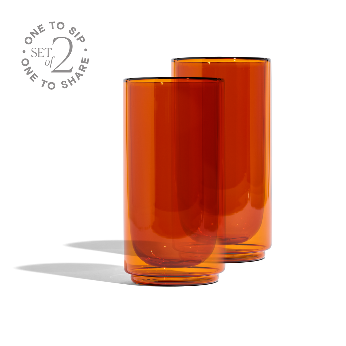 16oz Cove Amber Pint Glasses- Set of 2
