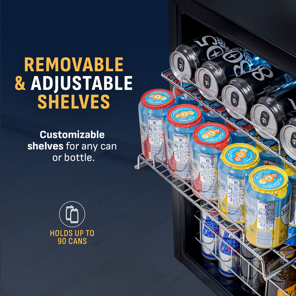 Newair® 90-Can Freestanding Stainless Steel Beverage Fridge -17"