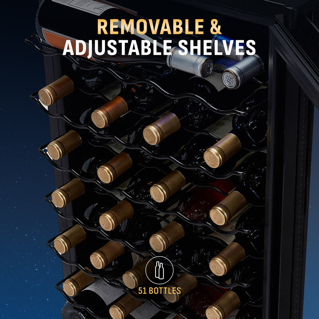 Newair® 51-Bottle 19.5" Black Freestanding Wine Fridge
