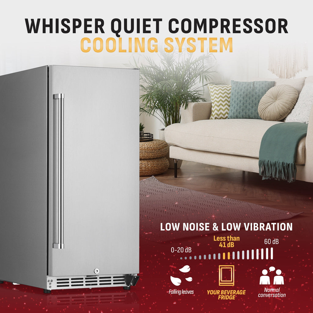 Newair® 15" 3.2 Cu. Ft. Commercial Built-In Stainless Steel Beverage Fridge -15"