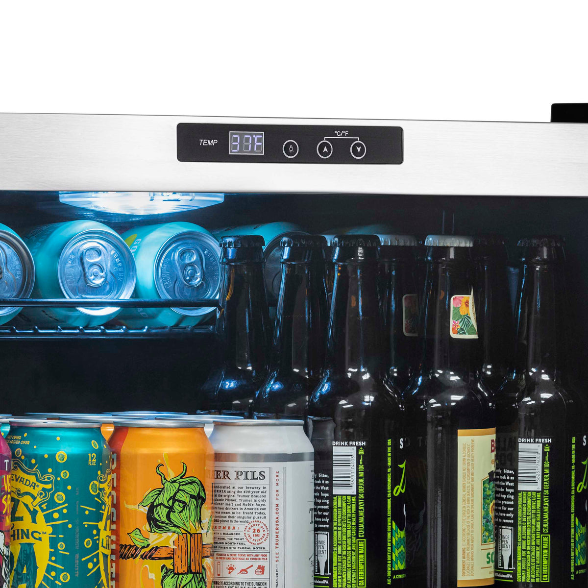 Newair® 160-Can Freestanding Stainless Steel Beverage Fridge - 21.3"