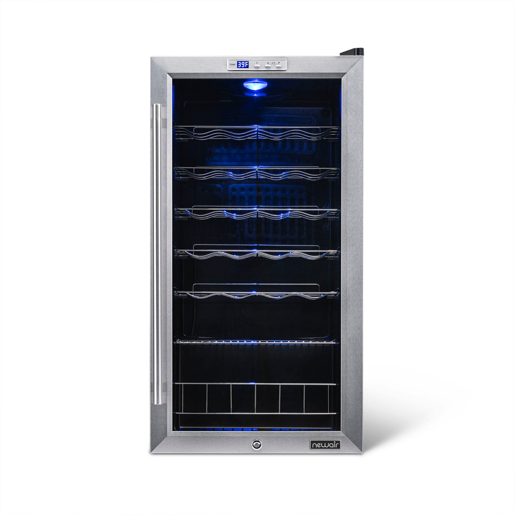 Newair® 27-Bottle 16.9" Stainless Steel Freestanding Wine Fridge