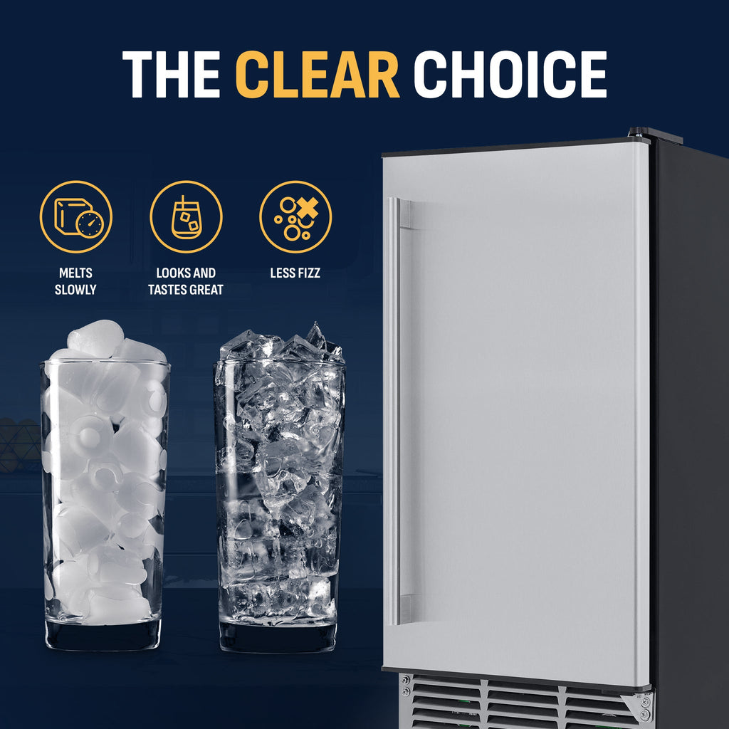 Newair® Undercounter Ice Maker for Home. Clear Ice, 80 lbs/day - Stainless Steel