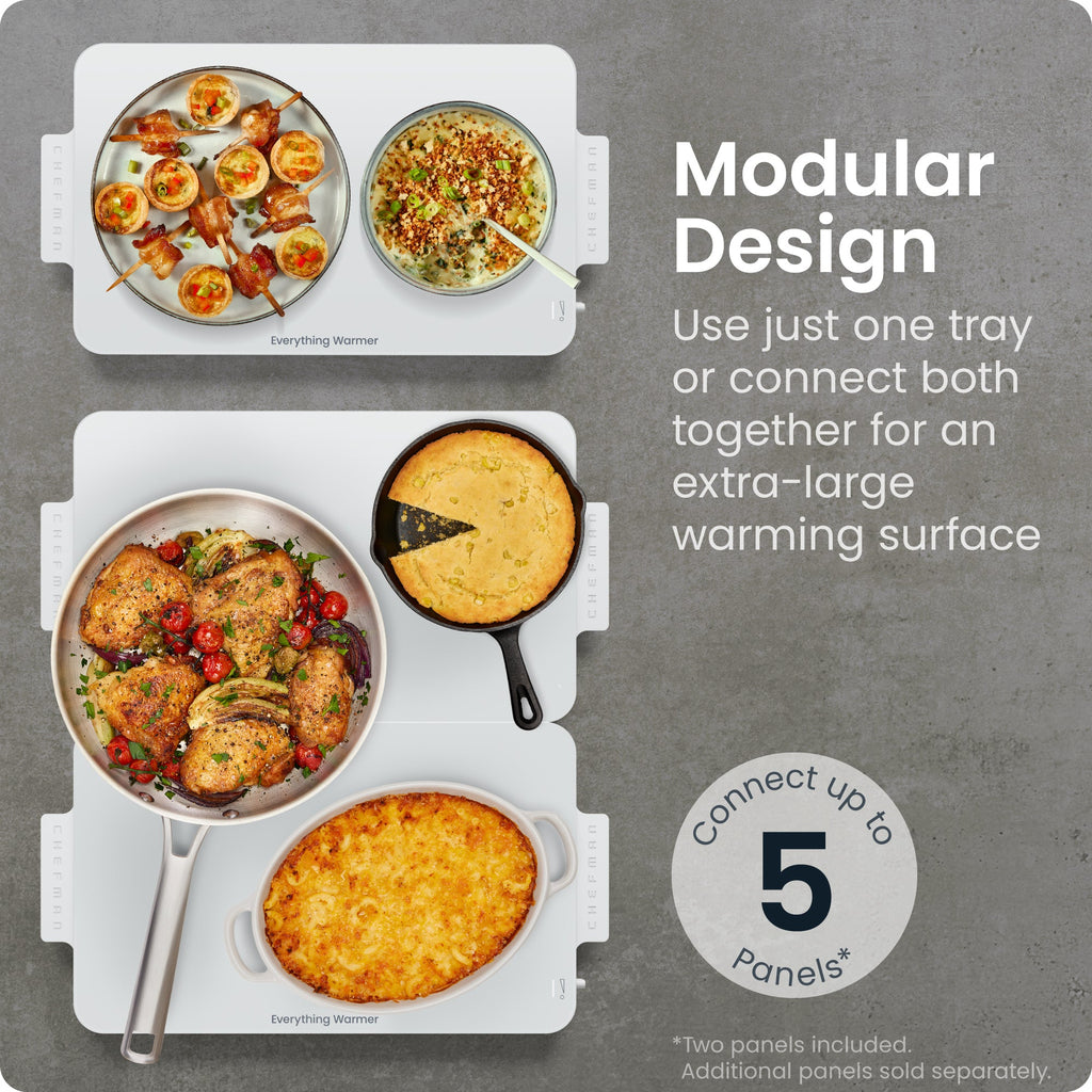 Everything Warmer™ Modular Expanding Warming Tray - Two 10” x 16” Trays