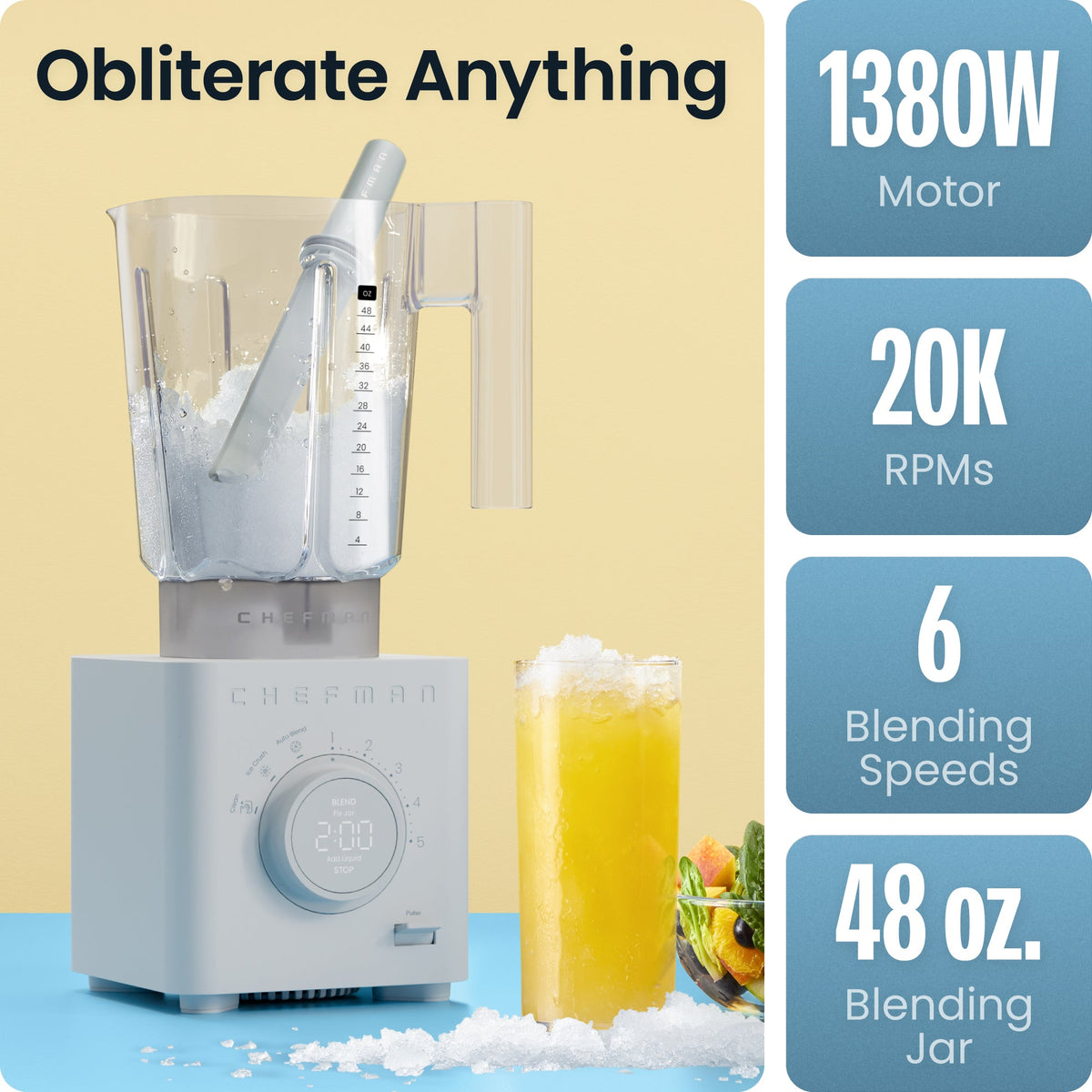 Obliterator® 48oz Power Blender + Travel Jar - Concrete