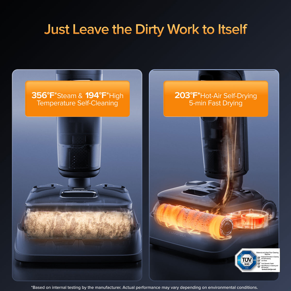 Roborock F25 Ultra Wet & Dry Vacuum with Steam and High Temperature Cleaning