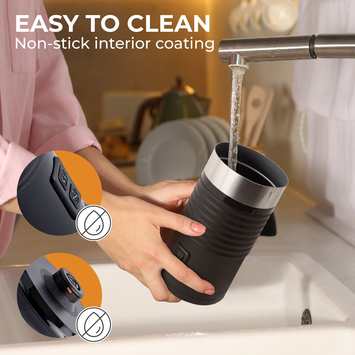 Kaffe Pour-in Milk Frother with Silicone Base