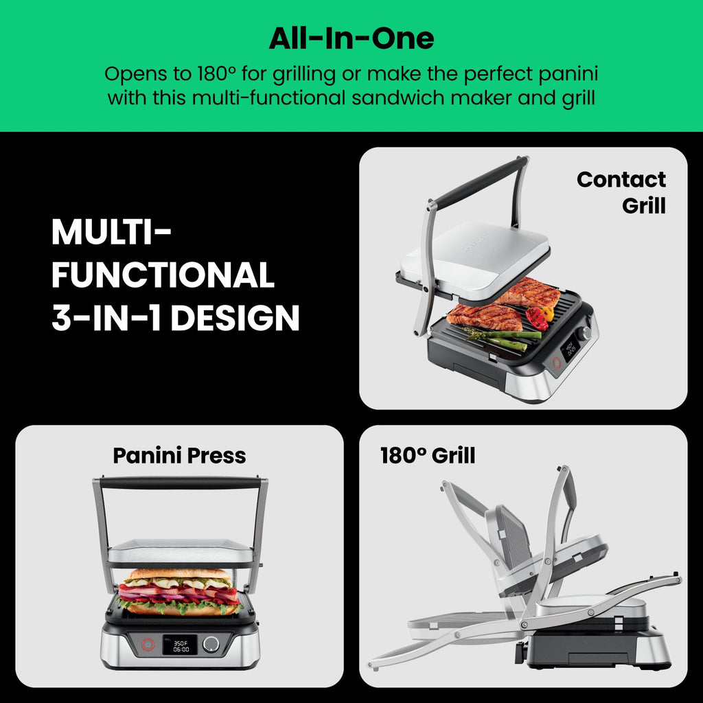 5-in-1 Digital Panini Press Grill