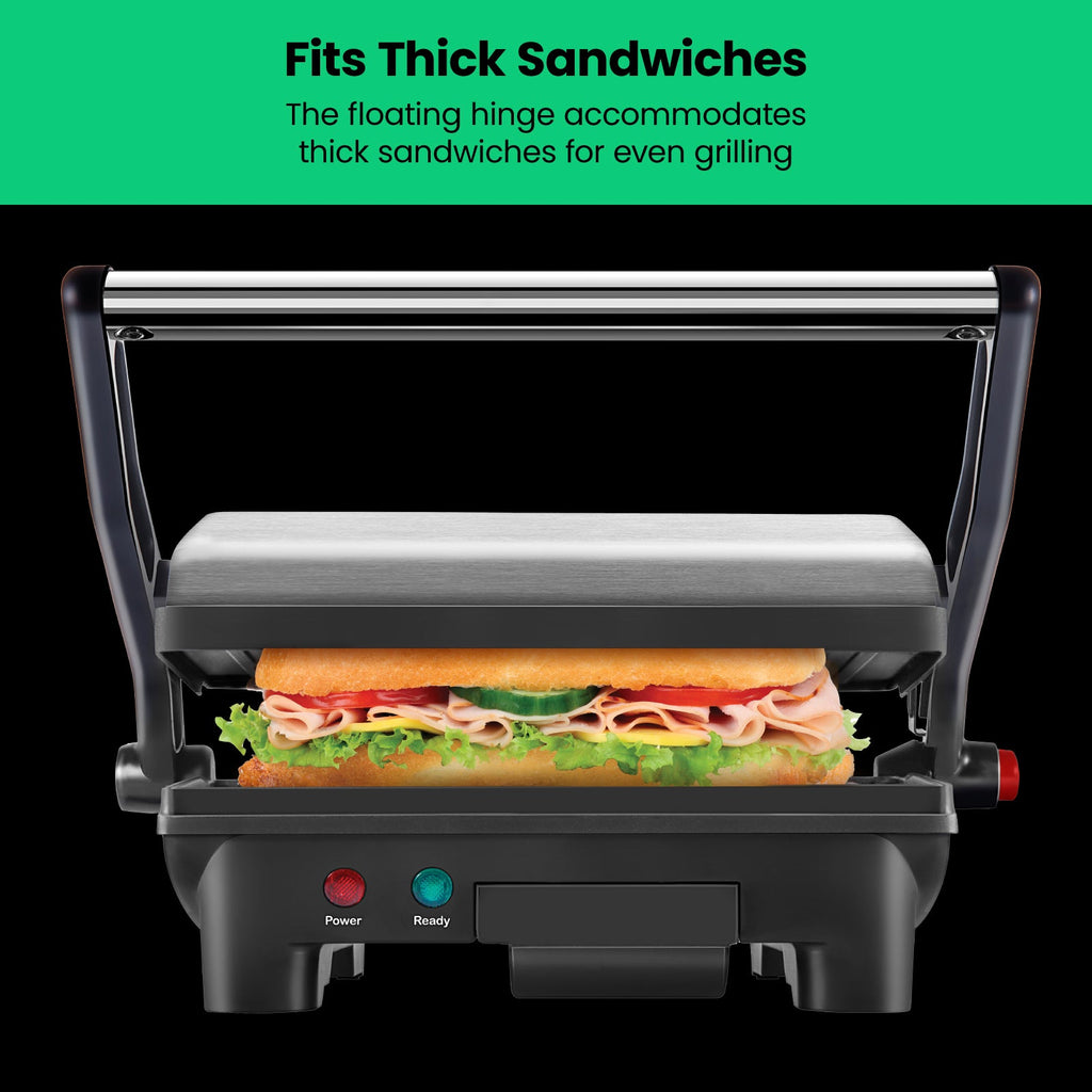 Multifunctional 180° Grill + Panini Press (2-Slice)