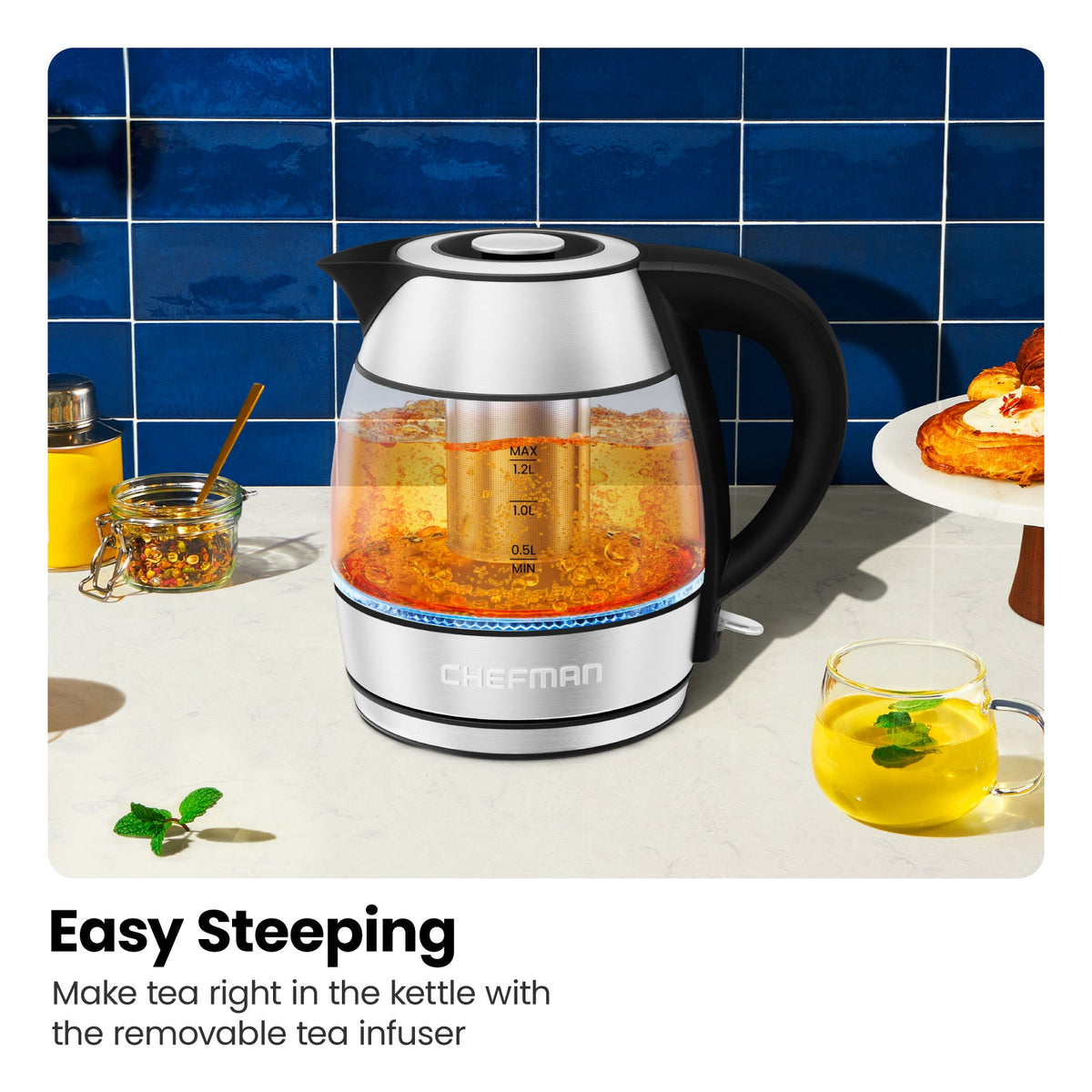 Fast-Boil™ 1.2L Electric Kettle with Tea Infuser
