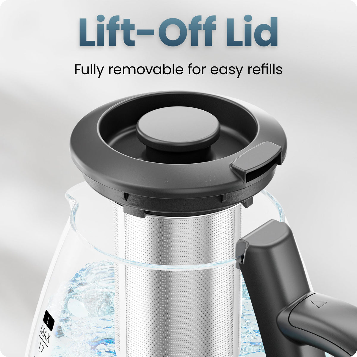 Fast Boil™ 1.7L Electric Glass Kettle w/ Tea Infuser