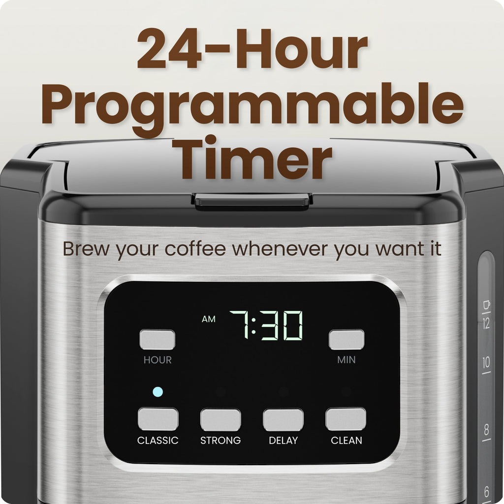 12-Cup Programmable Digital Coffee Maker