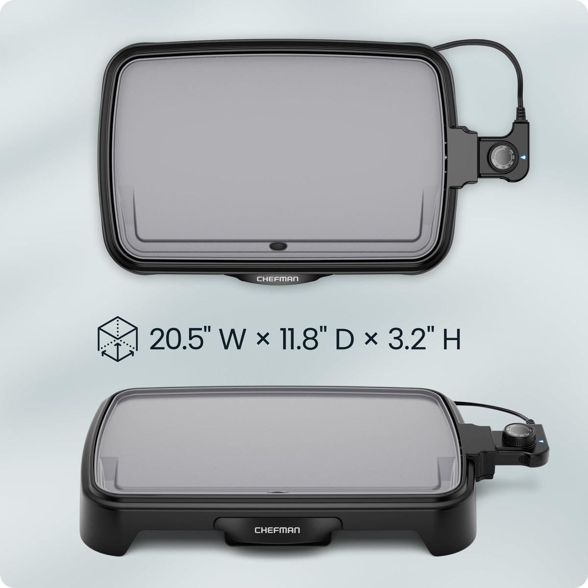 All-Purpose 10" x 16" Nonstick Griddle, Grey