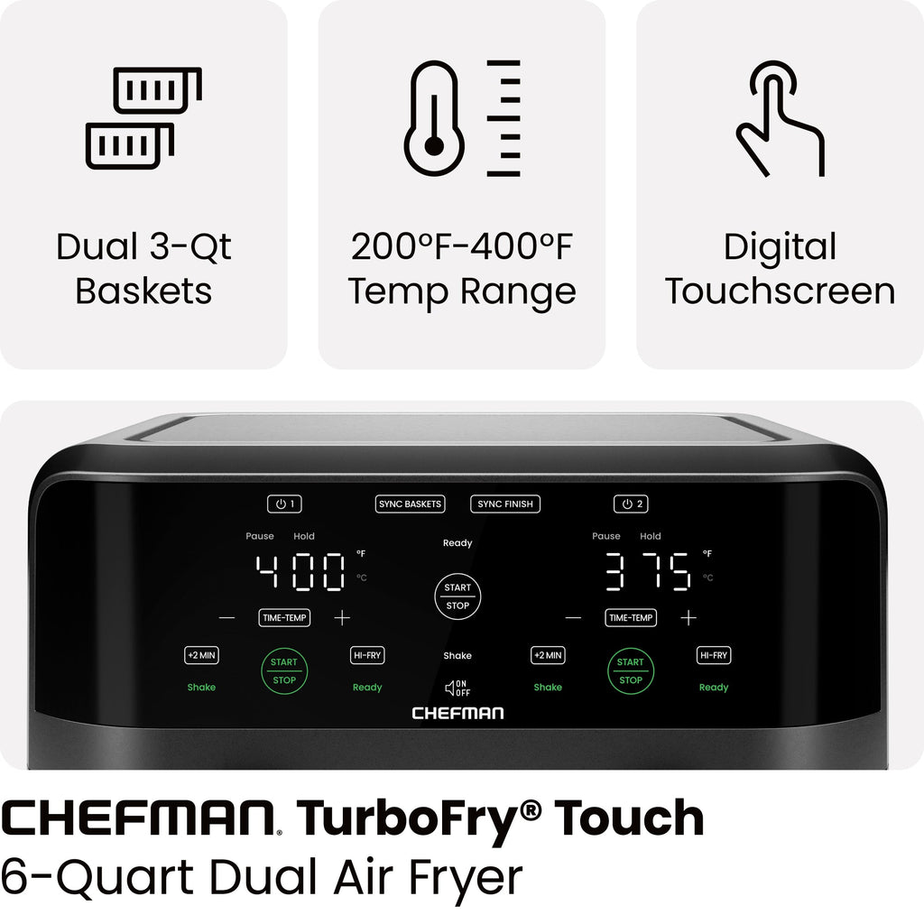 TurboFry® Touch 6 Qt. Dual-Basket Air Fryer