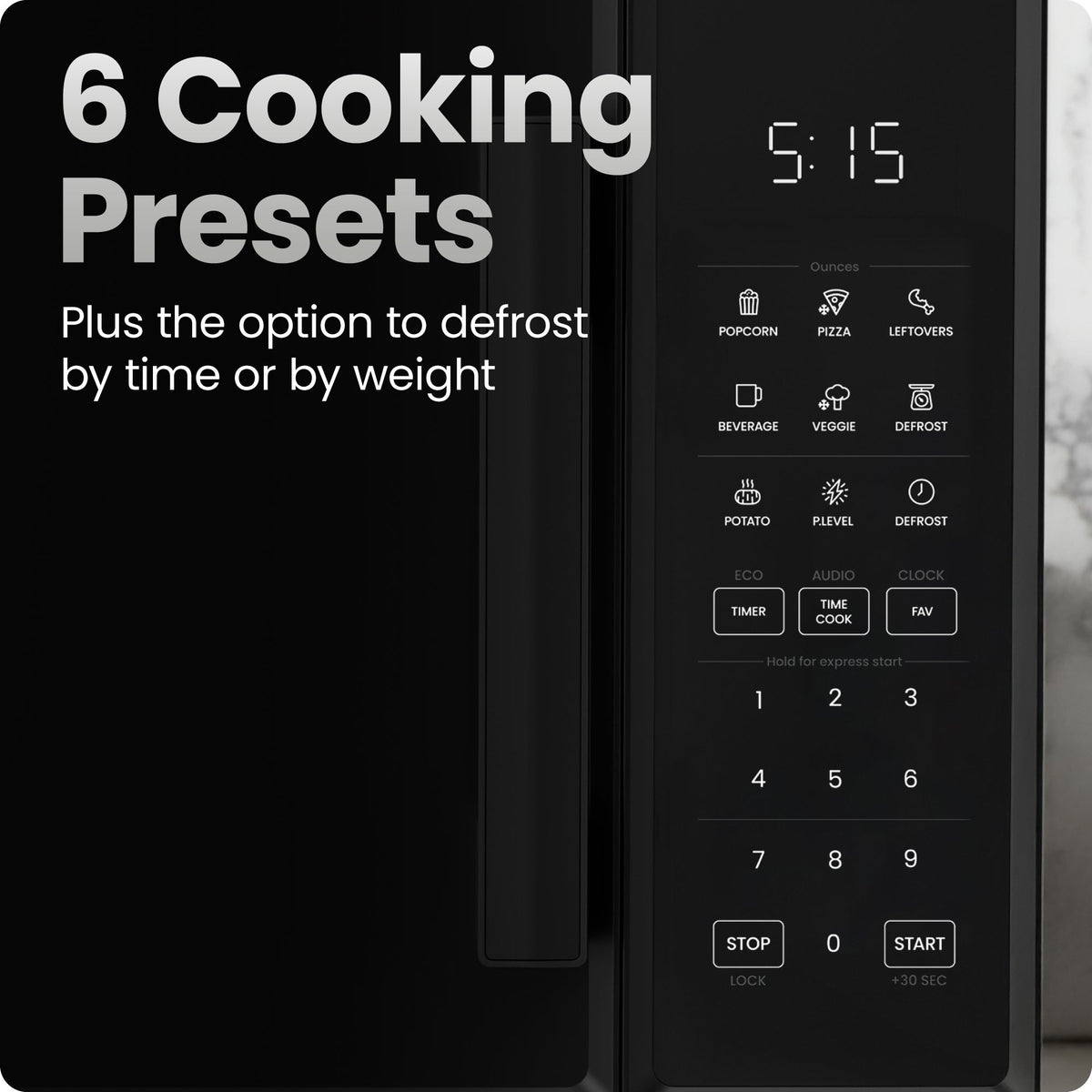 Countertop 0.9 Cu. Ft. Digital Microwave Oven